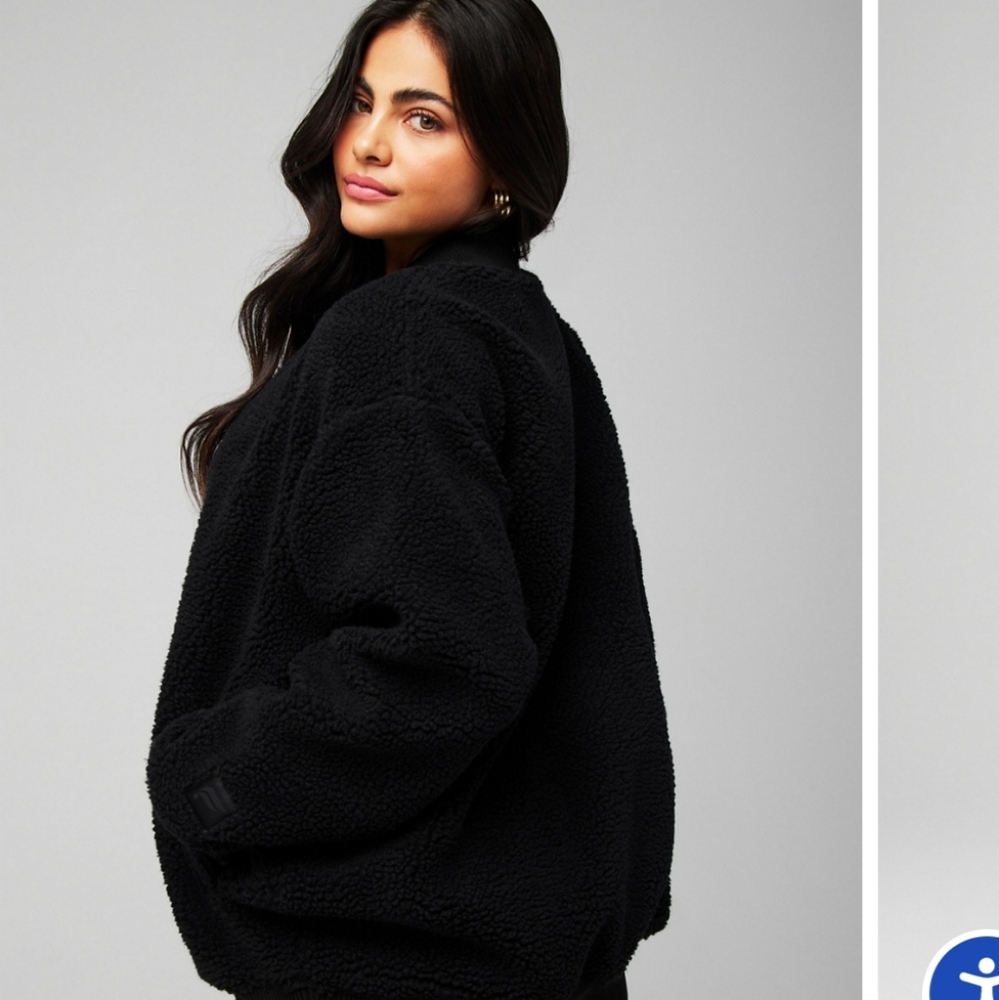 Fabletics Teddy Oversized Jacket Size Medium A4 - image 2